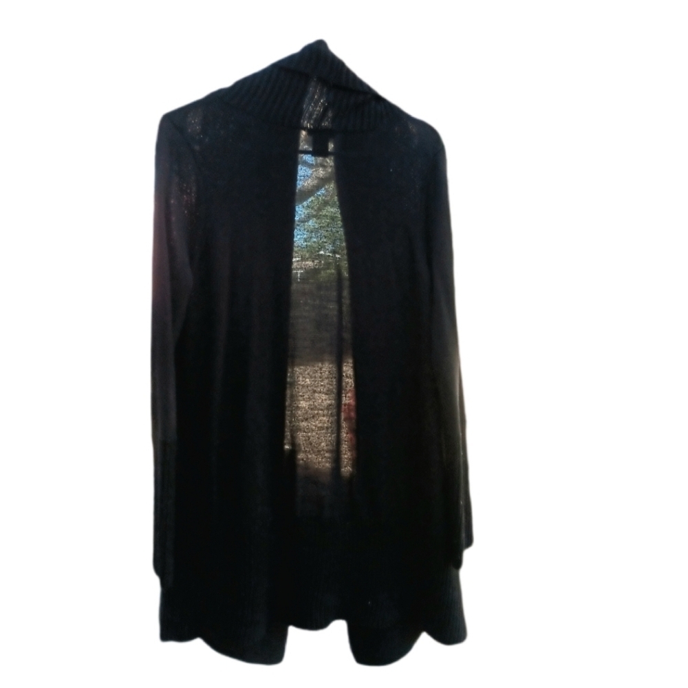 Ann Taylor Cardigan Sweater Open Front Black XL